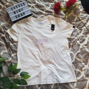 Adidas/Woman's Tshirt/White&Purple/XL/NWT